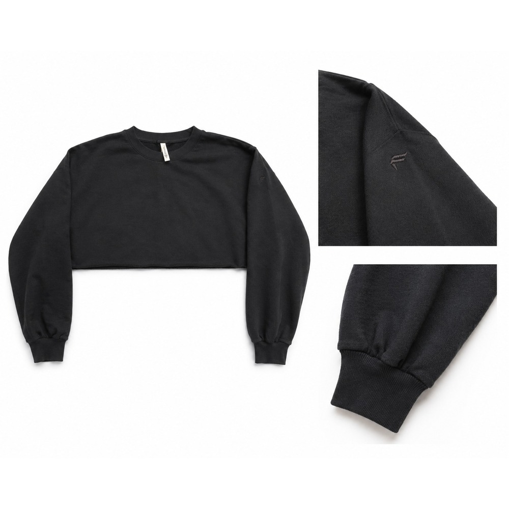 Fabletics Women's Cropped Sweatshirt Black Size S